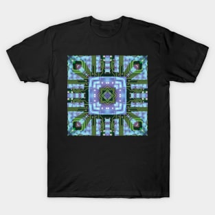 Circuitboard fire Kaleidoscope Pattern (Seamless) 22 T-Shirt